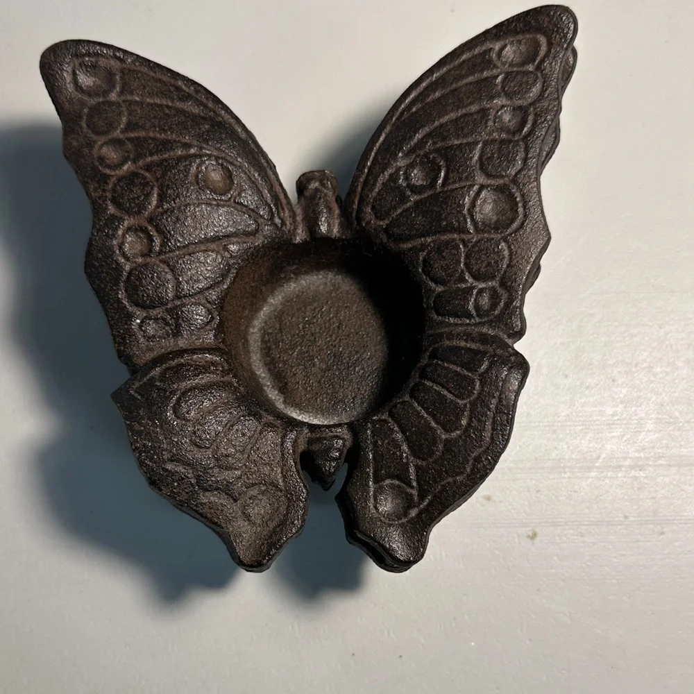 Butterfly Cast Iron candle holders - Brown